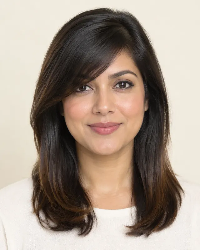 Side-swept bangs