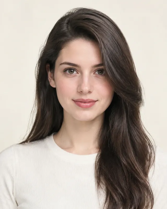 Long hair with deep side part